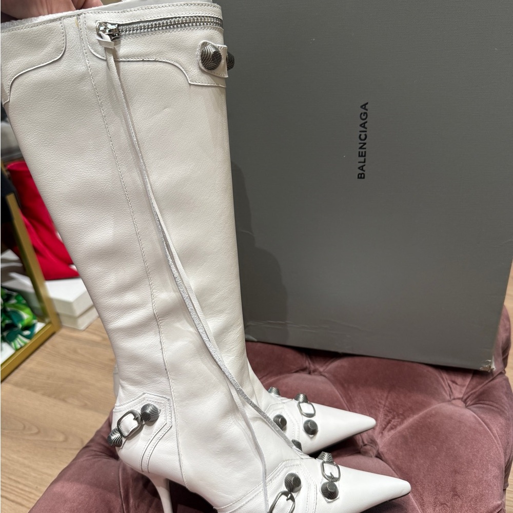 Balenciaga Women's White Heeled Boots